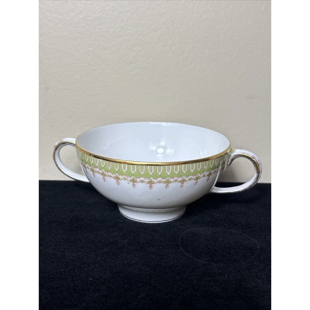 Antique WG & Co Limoges France William Guerin Double Handle Cream Soup Broth Cup
